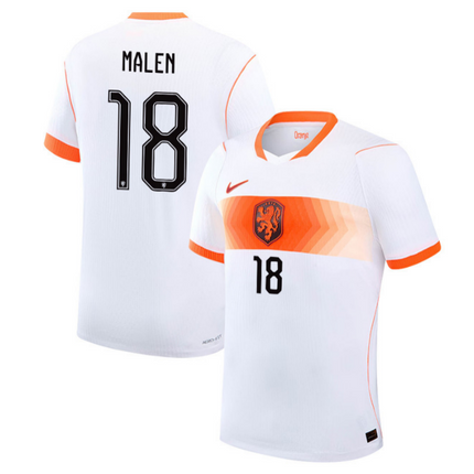 Donyell Malen Netherlands National Team 2026 World Cup Away Stadium Jersey - White