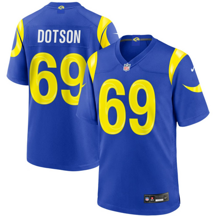 Kevin Dotson Los Angeles Rams 2026 Game Jersey - Royal