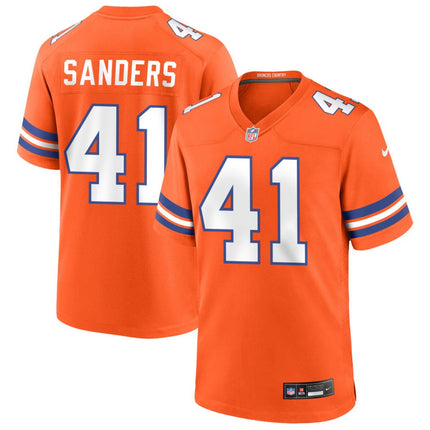 Drew Sanders Denver Broncos Mile High Collection 1977 Throwback Game Jersey - Orange