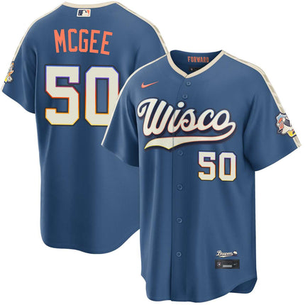 Easton McGee Milwaukee Brewers 2026 City Connect Stadium Jersey - Mineral Blue