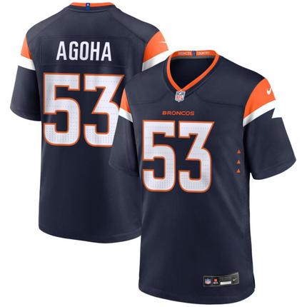 David Ebuka Agoha Denver Broncos 2026 Alternate Mile High Collection Game Jersey - Navy