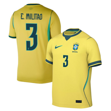 Eder Militao Brazil National Team 2026 World Cup Home Jersey - Yellow