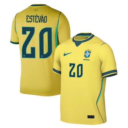 Estevao Brazil National Team 2026 World Cup Home Jersey - Yellow
