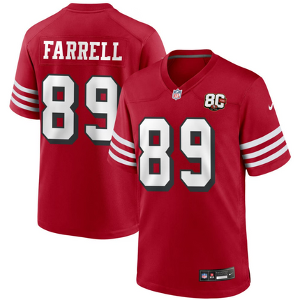 Luke Farrell San Francisco 49ers Nike 80th Anniversary Alternate Game Jersey - Scarlet
