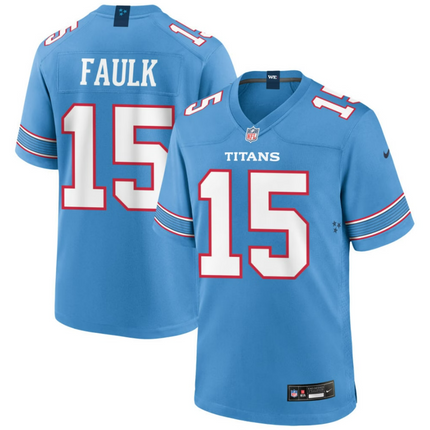 Keldric Faulk Tennessee Titans 2026 Game Jersey - Light Blue