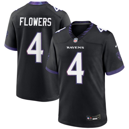 Zay Flowers Baltimore Ravens 2026 Alternate Game Jersey - Black