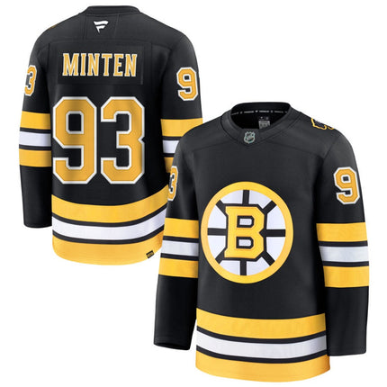 Fraser Minten Boston Bruins 2026 Home Premium Jersey - Black