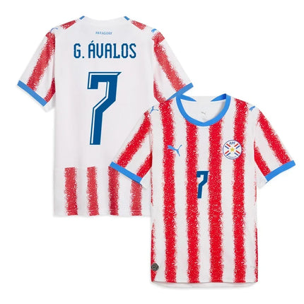 Gabriel Avalos Paraguay National Team 2026 World Cup Home Jersey - White/Red
