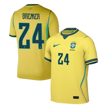 Gleison Bremer Brazil National Team 2026 World Cup Home Jersey - Yellow