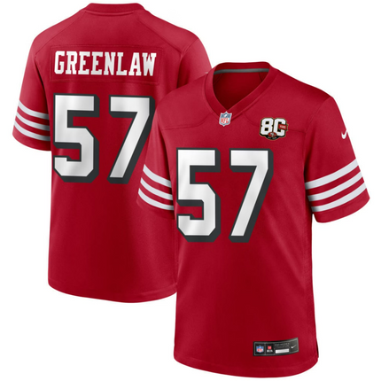 Dre Greenlaw San Francisco 49ers Nike 80th Anniversary Alternate Game Jersey - Scarlet