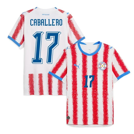 Gustavo Caballero Paraguay National Team 2026 World Cup Home Jersey - White/Red