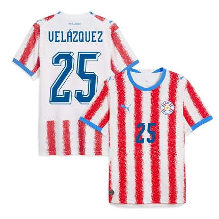 Gustavo Velazquez Paraguay National Team 2026 World Cup Home Jersey - White/Red
