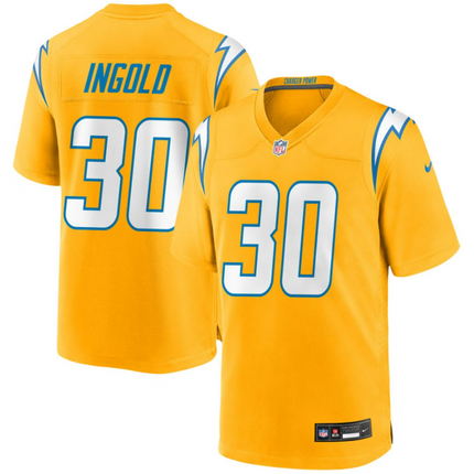 Alec Ingold Los Angeles Chargers 2026 Alternate Charger Power Game Jersey - Gold