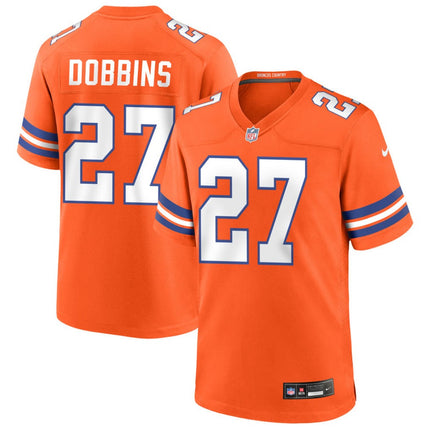 J.K. Dobbins Denver Broncos Mile High Collection 1977 Throwback Game Jersey - Orange