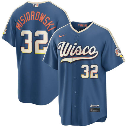 Jacob Misiorowski Milwaukee Brewers 2026 City Connect Stadium Jersey - Mineral Blue