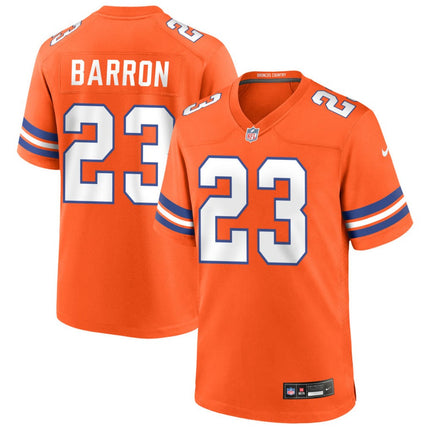 Jahdae Barron Denver Broncos Mile High Collection 1977 Throwback Game Jersey - Orange