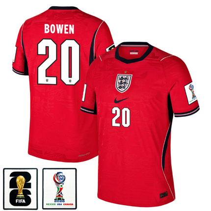 Jarrod Bowen England National Team 2026 x World Cup Patch Away Jersey - Red