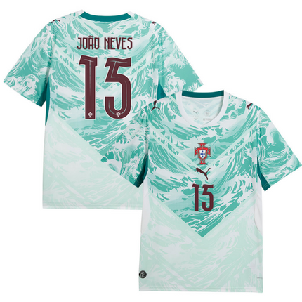 Joao Neves Portugal National Team 2026 World Cup Away Jersey - White