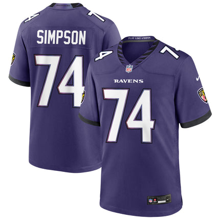 John Simpson Baltimore Ravens 2026 Game Jersey - Purple