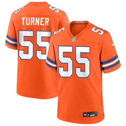 Jordan Turner Denver Broncos Mile High Collection 1977 Throwback Game Jersey - Orange