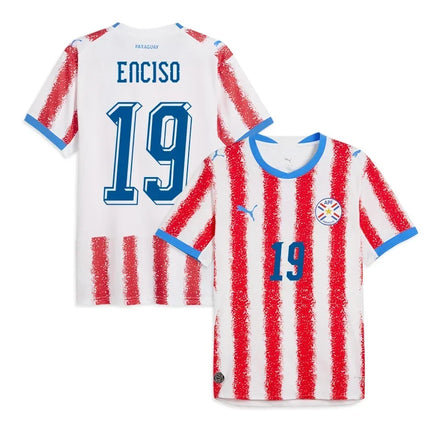 Julio Enciso Paraguay National Team 2026 World Cup Home Jersey - White/Red
