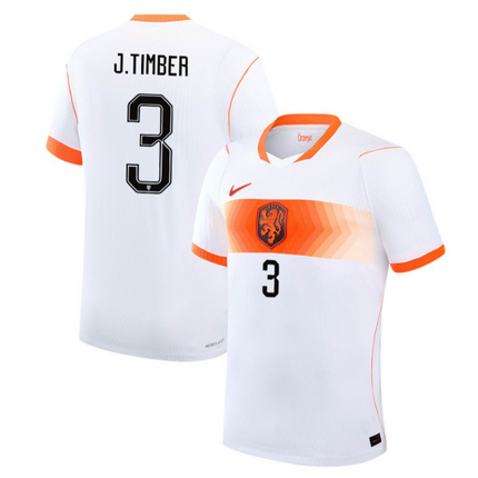 Jurrien Timber Netherlands National Team 2026 World Cup Away Stadium Jersey - White