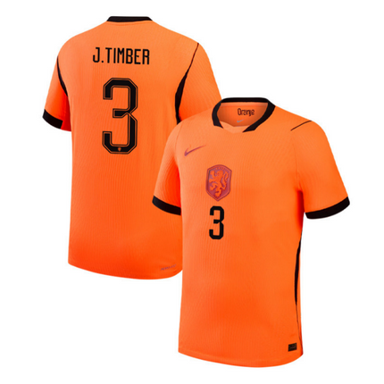 Jurrien Timber Netherlands National Team 2026 World Cup Home Stadium Jersey - Orange