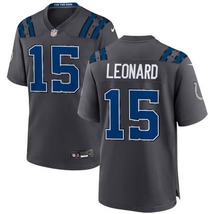 Riley Leonard Indianapolis Colts 2026 Rivalries Collection Game Jersey - Anthracite