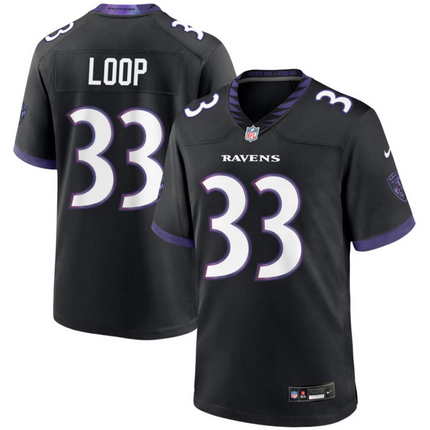Tyler Loop Baltimore Ravens 2026 Alternate Game Jersey - Black