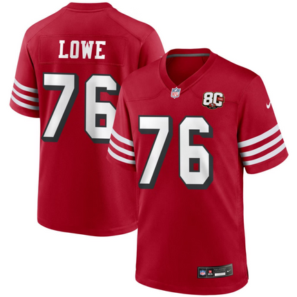 Vederian Lowe San Francisco 49ers Nike 80th Anniversary Alternate Game Jersey - Scarlet