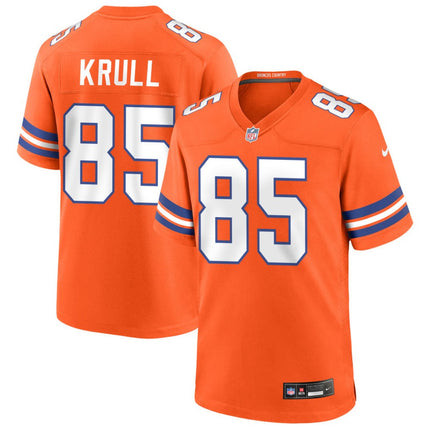 Lucas Krull Denver Broncos Mile High Collection 1977 Throwback Game Jersey - Orange