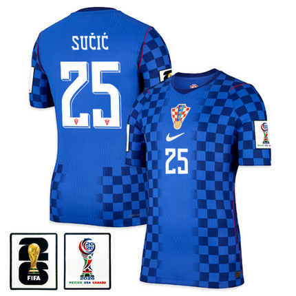 Luka Sucic Croatia National Team 2026 World Cup Away Jersey - Blue