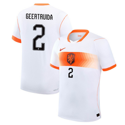 Lutsharel Geertruida Netherlands National Team 2026 World Cup Away Stadium Jersey - White