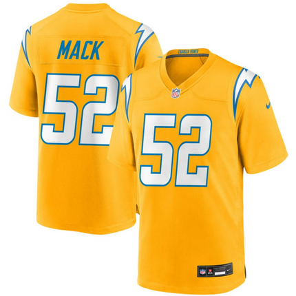Khalil Mack Los Angeles Chargers 2026 Alternate Charger Power Game Jersey - Gold