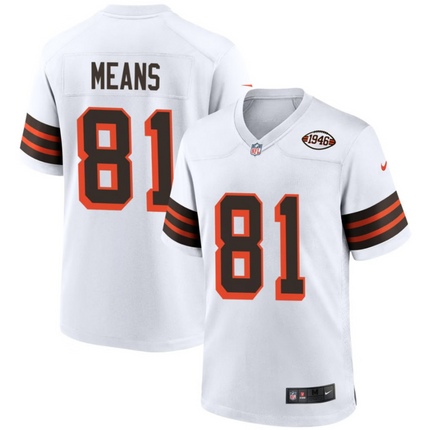Bub Means Cleveland Browns 1946 Collection Alternate Jersey - White