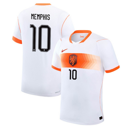 Memphis Depay Netherlands National Team 2026 World Cup Away Stadium Jersey - White