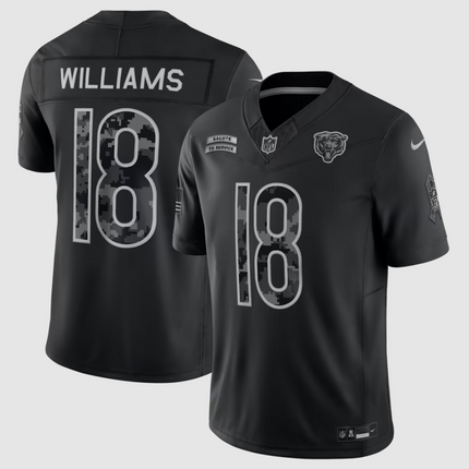 Caleb Williams Chicago Bears 2026 Salute to Service Stitched Limited Jersey - Black