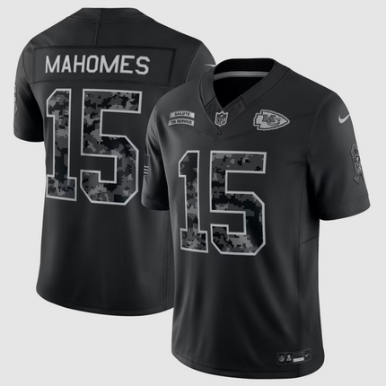Patrick Mahomes Kansas City Chiefs 2026 Salute to Service Stitched Limited Jersey - Black