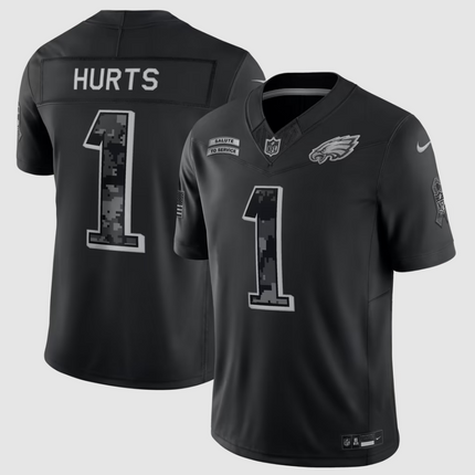 Jalen Hurts Philadelphia Eagles 2026 Salute to Service Stitched Limited Jersey - Black