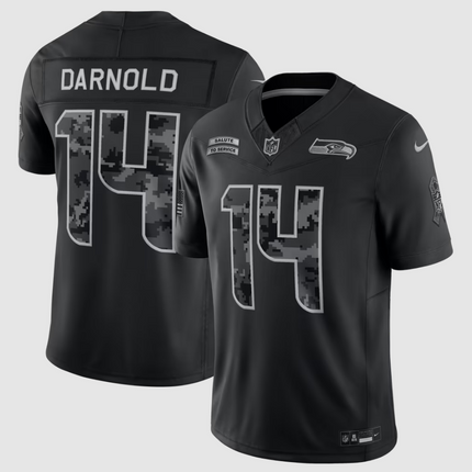 Sam Darnold Seattle Seahawks 2026 Salute to Service Stitched Limited Jersey - Black
