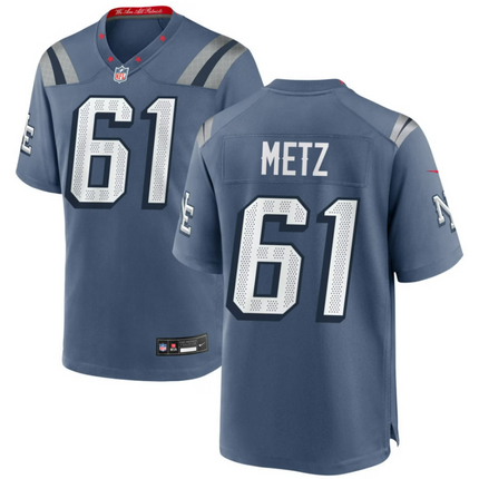 Lorenz Metz New England Patriots 2026 Rivalries Collection Game Jersey - Blue