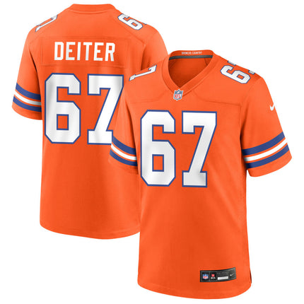 Michael Deiter Denver Broncos Mile High Collection 1977 Throwback Game Jersey - Orange