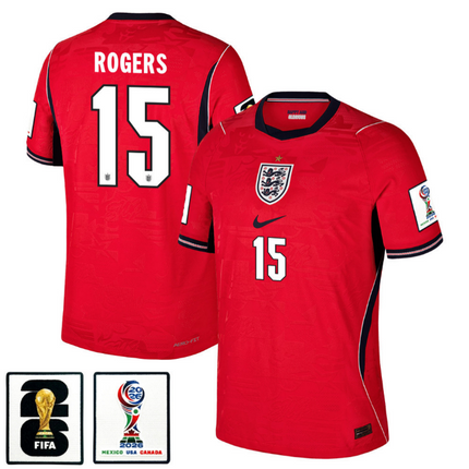 Morgan Rogers England National Team 2026 x World Cup Patch Away Jersey - Red