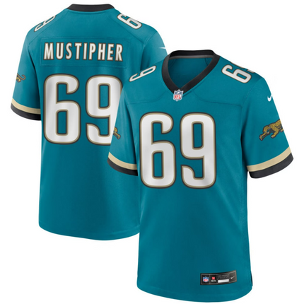Sam Mustipher Jacksonville Jaguars 2026 Throwback Game Jersey - Teal Prowler
