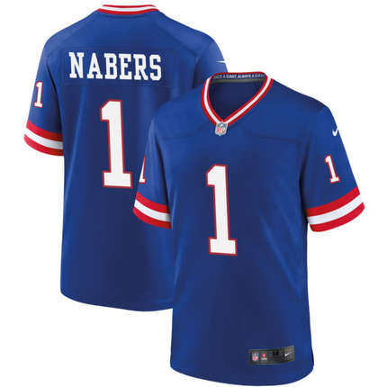 Malik Nabers New York Giants 2026 Classic Game Jersey - Royal