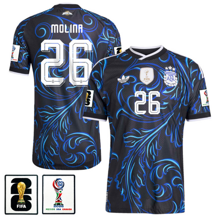 Nahuel Molina Argentina National Team 2026 World Cup Away Jersey - Blue