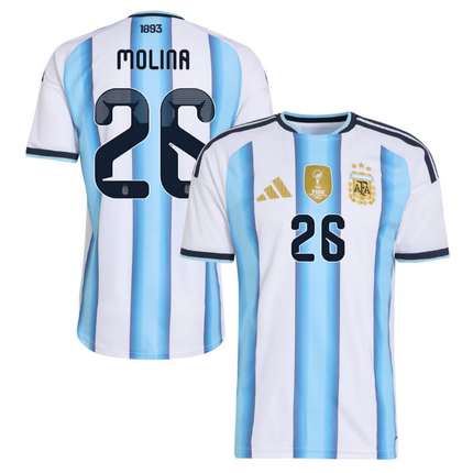 Nahuel Molina Argentina National Team 2026 World Cup Home Jersey - White