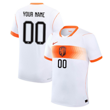 Custom Name Netherlands National Team 2026 World Cup Away Stadium Jersey - White