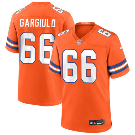 Nick Gargiulo Denver Broncos Mile High Collection 1977 Throwback Game Jersey - Orange