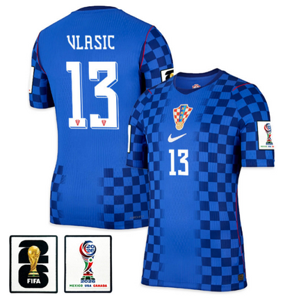 Nikola Vlasic Croatia National Team 2026 World Cup Away Jersey - Blue